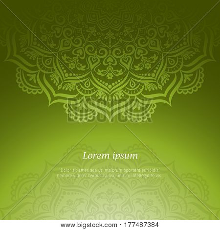 Hand-drawn lace frame, mandala. Retro pattern can be used for wallpaper, pattern fills, web page background, surface textures - stock vector.