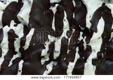 Detail of an artisan ice cream of stracciatella