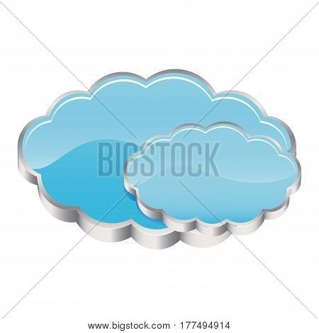 blue cound data network icon, vector illustration design