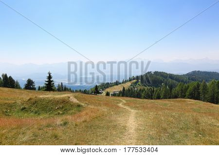 Hilly landscape in sunny weather