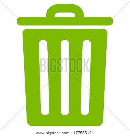 Dustbin vector icon. Flat eco green symbol. Pictogram is isolated on a white background. Designed for web and software interfaces.