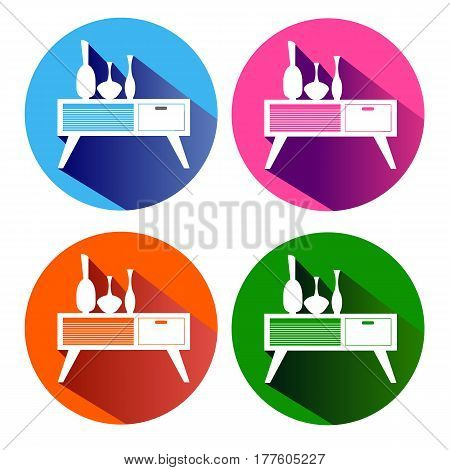 wood illustration furniture vector cupboard vase nightstand