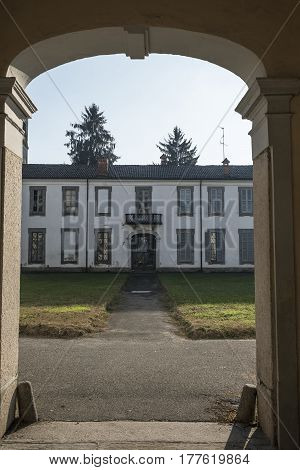 Monza (Brianza Lombardy Italy): courtyard of Villa Mirabello historic palace built in 17th century