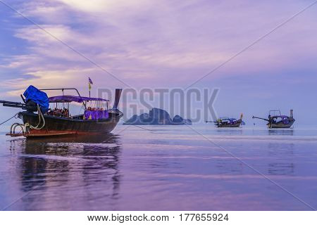 sunset on the Andaman sea , Krabi province, Thailand, Asia