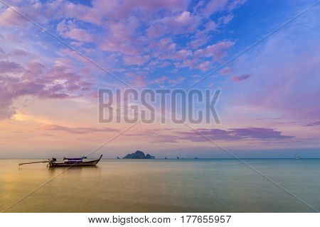 sunset on the Andaman sea , Krabi province, Thailand, Asia
