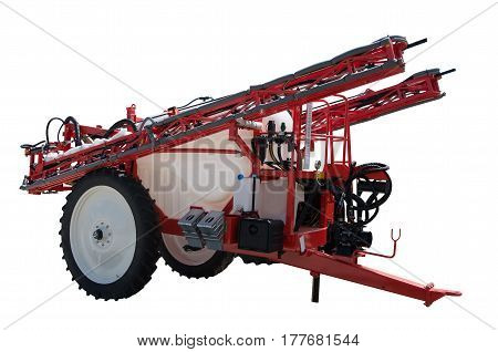 Tractor trailed sprayers  from croplands equipment. On a white background. Isolated