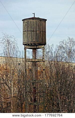 High water wooden tower communication among trees