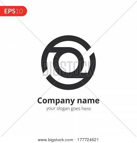 Circle logo vector design. Abstract business logo. Monochrome sphere symbol element. Grey color icon on isolated white background.