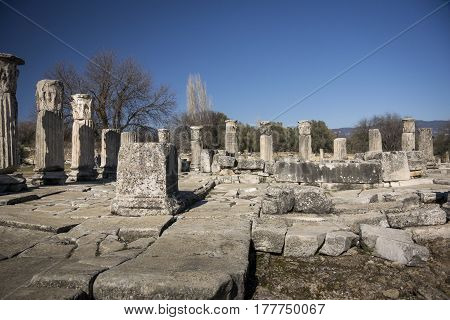 Excavations of the Temple of Hekate in Lagina Ancient City Yatagan Mugla Turkey