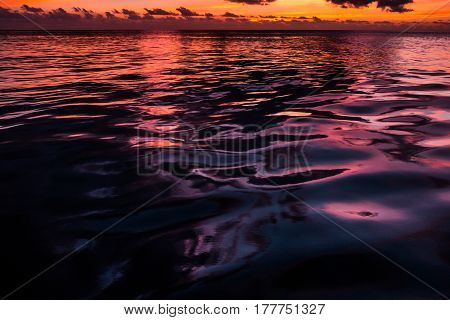 Beautiful colorful caribic ocean sunset,  sailing holiday