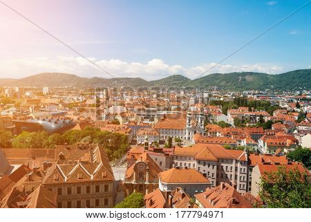 Panoramic view of the austrian city of Graz