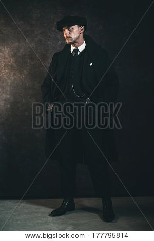 Retro 1920S English Gangster. Peaky Blinders Style.