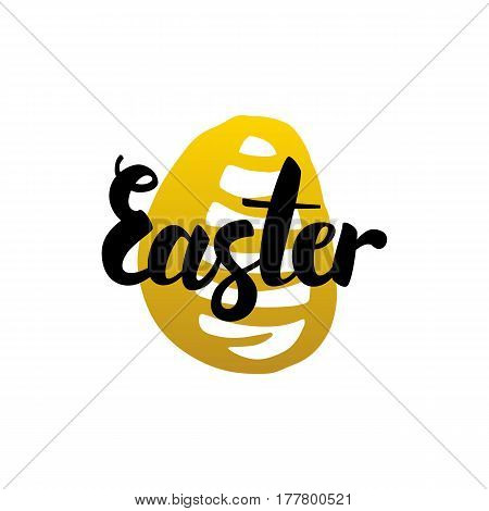 Easter Handwritten Calligraphy. Vector Illustration of Lettering Spring Holiday Design Element.
