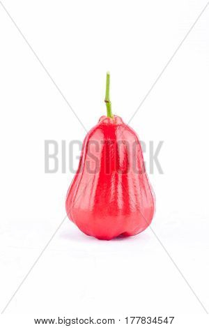 fresh red  rose apple   on white background healthy rose apple fruit food isolated