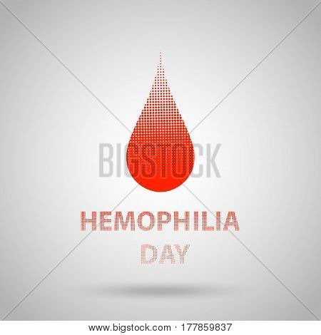 World Hemophilia Day, Red Halftone Dotted Blood Drop. Vector Illustration Eps 10.