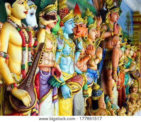 KUALA LUMPUR, JANUARY 10, 2017 - Sri Mahamariamman Indian Temple in Kuala Lumpur, Malaysia, Asia
