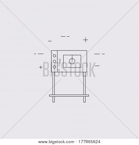 Commercial Oven Line Icon Isolated