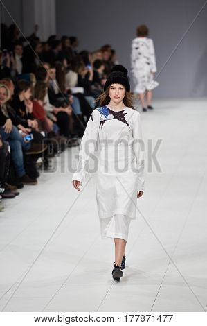 Kyiv, Ukraine - February 4, 2017: Models Walk The Runway During Fashion Show By Larisa Lobanova Autu