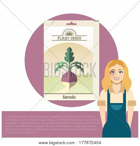Vector image of the Pack of Swede seeds