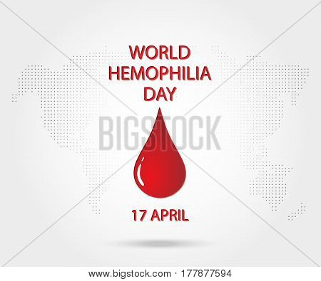World Hemophilia Day 17 April, Red Blood Drop. Vector Illustration Eps 10.