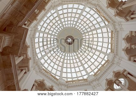 LONDON GREAT BRITAIN - FEB 27 2017: Interior of the ceiling of the museum Tate Britain. February 27 2017 in London Great Britain