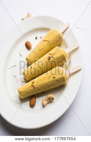 rajwari or rajwadi sweet kesar badam pista kulfi or ice cream candy