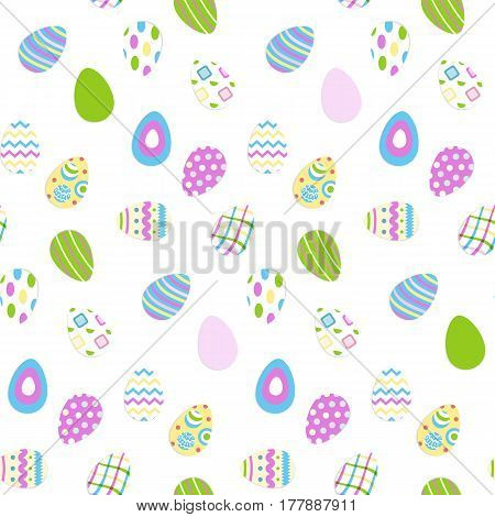 Seamless pattern with easter eggs, Vector illustration.