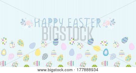 Seamless pattern with easter eggs, Vector illustration.