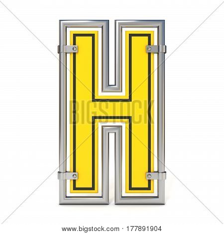 Framed Traffic Road Sign Font Letter H 3D
