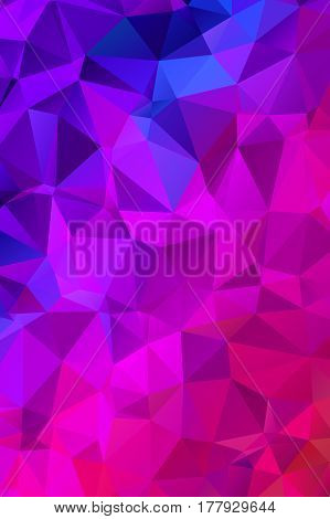 Geometrical polygon vertical abstract purple and fucsia background. Vector illustration