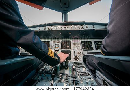 plane inside the cockpit closeup  airplane, aircraft,