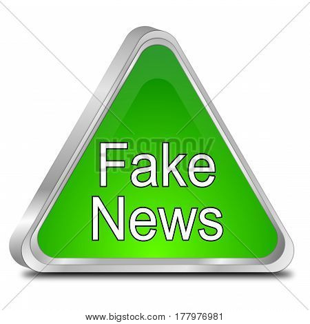 green Fake News warning sign - 3D illustration