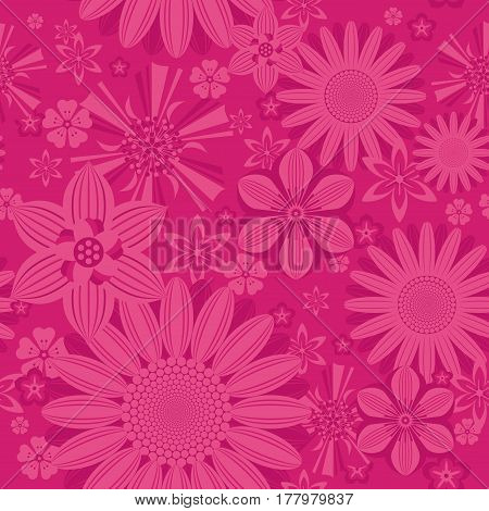 Seamless vintage flower pattern on background. Pattern for your design projects: banners, business cards, posters, textiles.