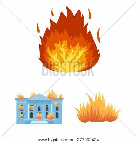 Vector Illustration Of Fire And Flame Icon. Set Of Fire And Fireball Stock Symbol For Web.