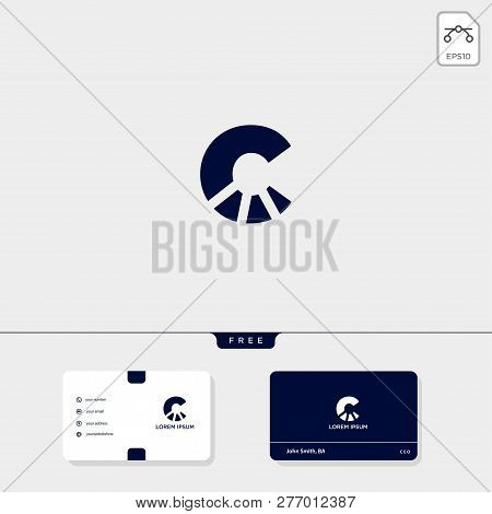 Initial C, Cc Outline Creative Logo Template And Business Card Design Template Include. Vector Illus