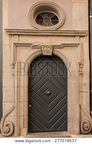 Old Door Of A Historical Building With Stairway