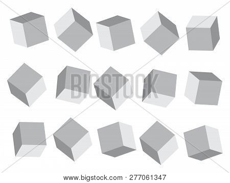 Cube 3d Models. Realistic 3d Cubes With Shadows