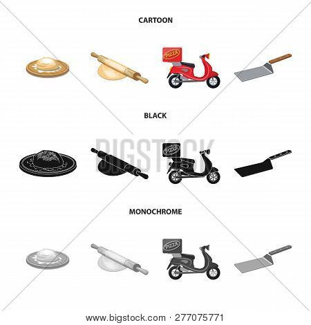 Vector Illustration Of Pizza And Food Icon. Set Of Pizza And Italy Vector Icon For Stock.
