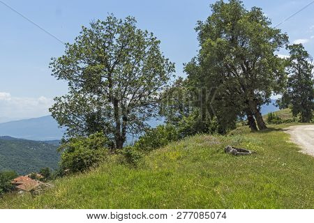 Panorama With Village Of Gega And Ograzhden Mountain, Blagoevgrad Region, Bulgaria