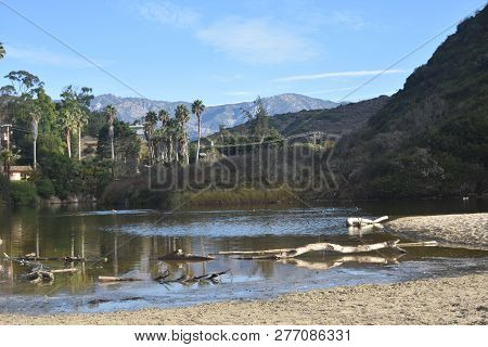 Beautiful Landscape With A Tide Pool In California.