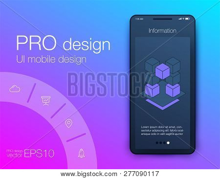 Mobile Phone Application For Analytics. Stock Vector