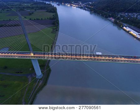 View Of The Brotonne Bridge, Saint-nicolas-de-bliquetuit, Normandy, France