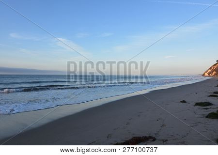 Calming Ocean Waves Moving Onto The Shore