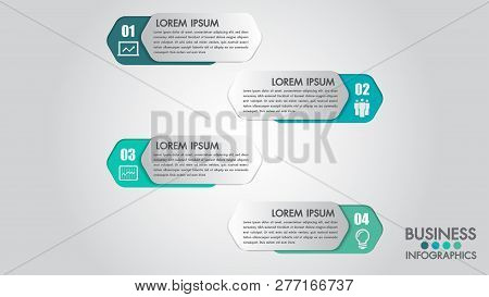 Infographics Modern Template For Business With 4 Steps, Icons For 4 Options.can Be Used For Workflow