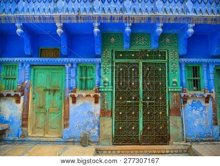 Blue Buildings In Jodhpur, India