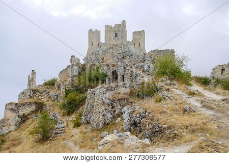Rocca Calascio Old Italian Castle Location Film Of Famous Film The Name Of The Rose