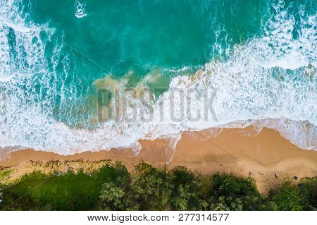 Sea Wave Beach Aerial View Beautiful Amzing Of Nature