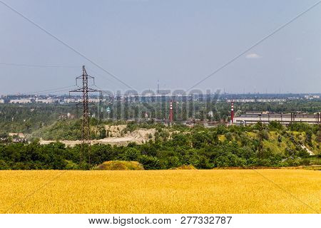 View On The Industrial District In Kremenchug City, Ukraine