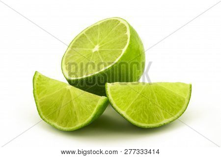 Fresh Lime Isolated On A White Background