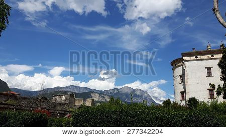 Veneto, Italy - 06/22/2017: A Beautiful Panoramic View From The Mountains Of Veneto Near The Dolomit